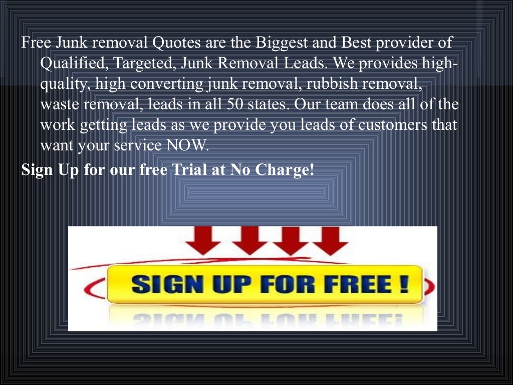 Free junk removal quotes