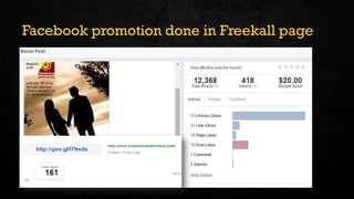 Facebook promotion done in Freekall page
 