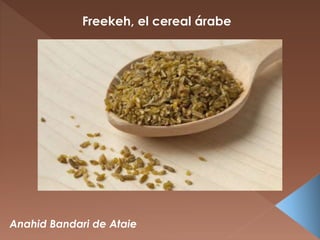 Anahid Bandari de Ataie
Freekeh, el cereal árabe
 