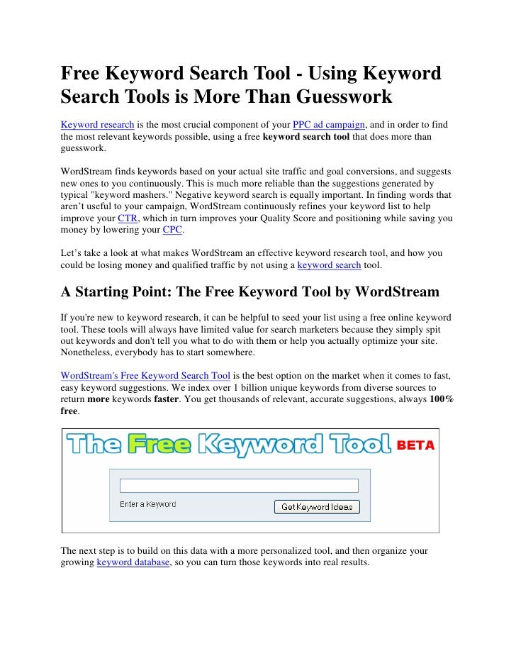 Free Keyword Search Tool Free Keyword Search Tool