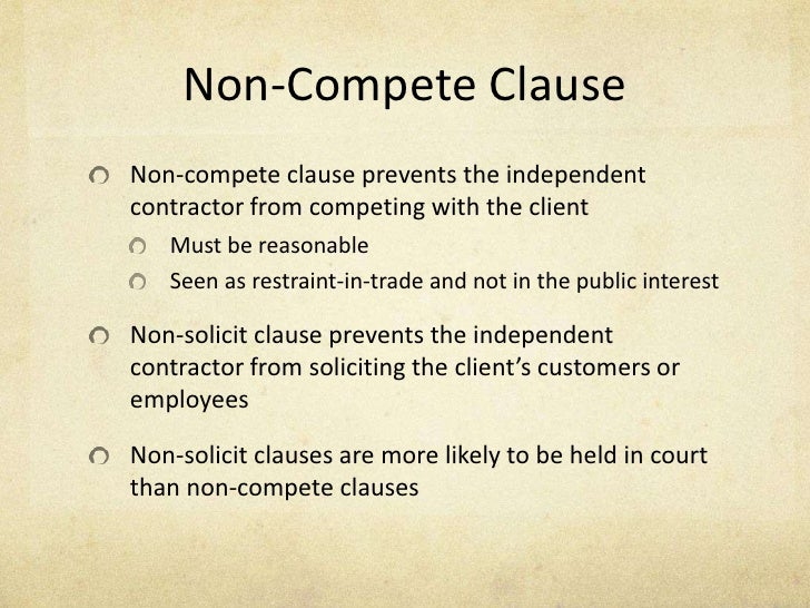 non competition agreement