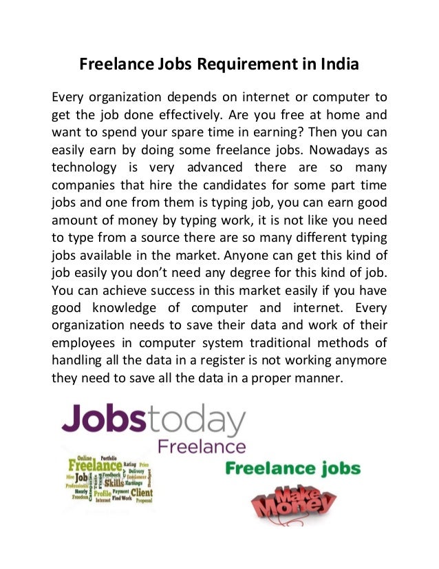Freelance Jobs Requirement In India Freelance Jobs Requirement In India