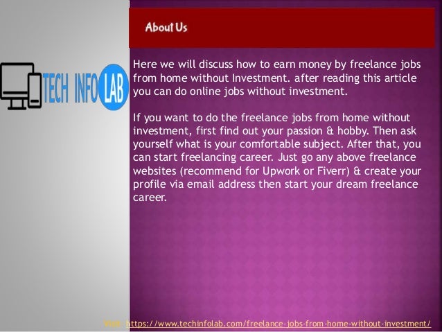 Freelance Jobs From Home Without Investment