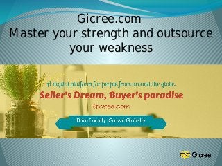 Gicree.com
Master your strength and outsource
your weakness
 