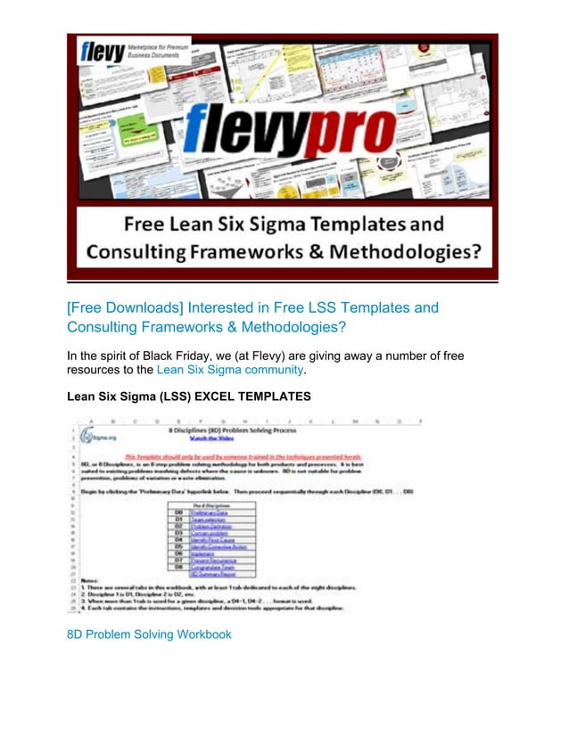 Free Lean Six Sigma Templates | PDF