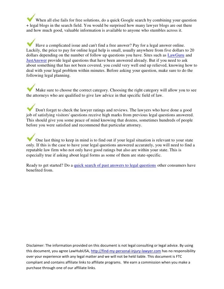 Free Legal Questions Answered Online 7 Tips You Need to Know