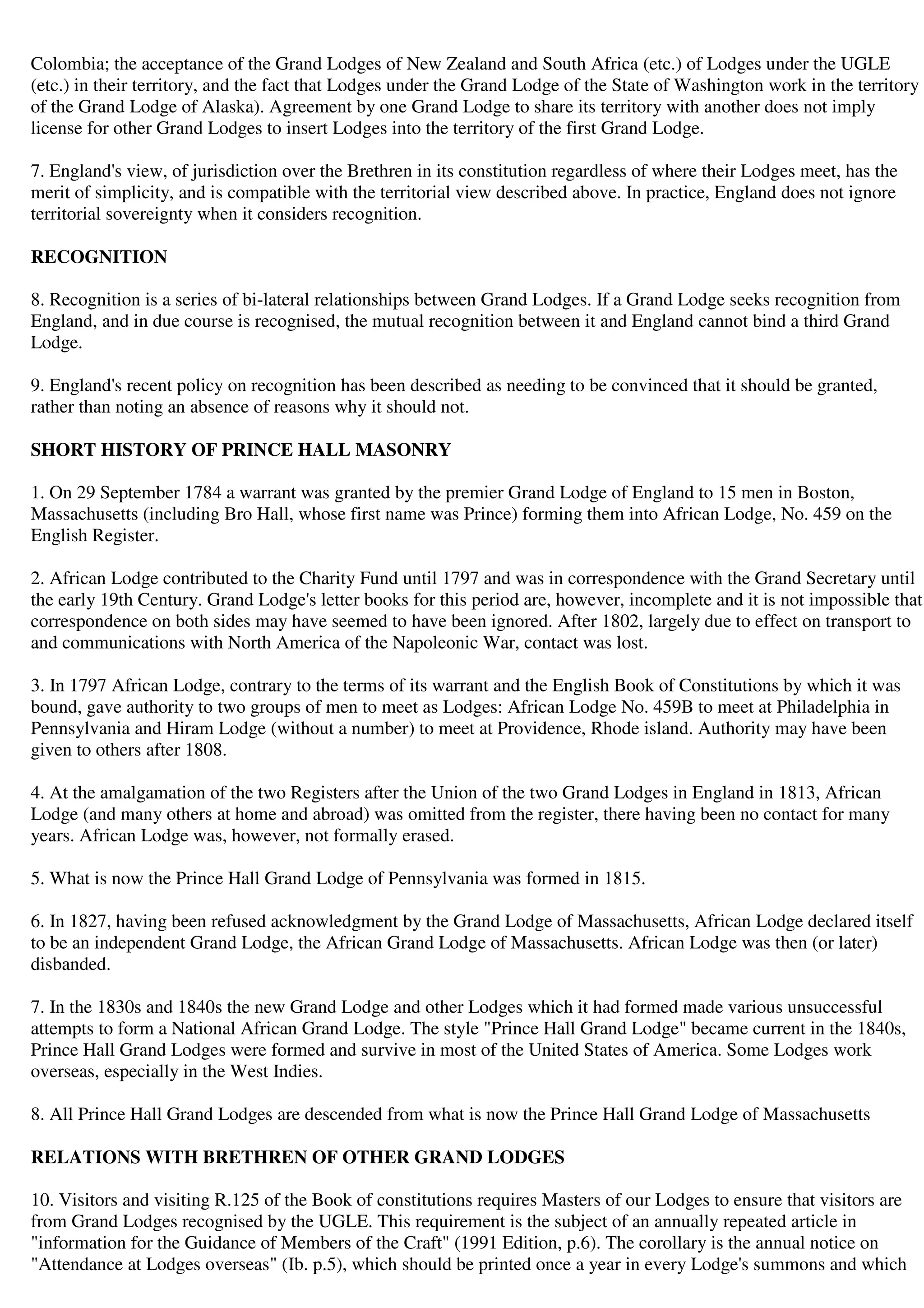Freemasonry 041 prince hall masonry recognition details | PDF