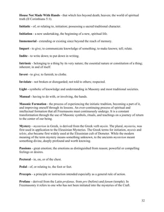 Entered Apprentice Handbook.pdf Freemasonry 134 the entered apprentice handbook | PDF