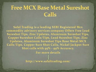 Free mcx base metal sureshot calls