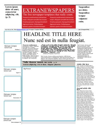 Free Microsoft Word Template 6 Extra Newspapers Com Docx