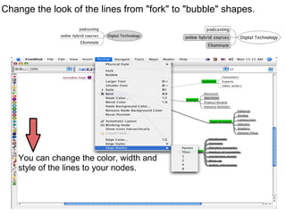 You can change the color, width and  style of the lines to your nodes. Change the look of the lines from "fork" to "bubble" shapes. 