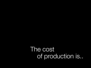 The cost
of production is..
 