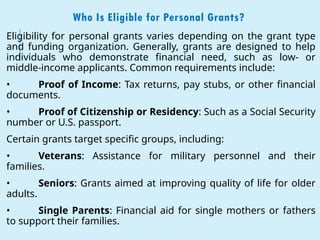 Free Money for Your Goals - Exploring Personal Grants for U.S. 