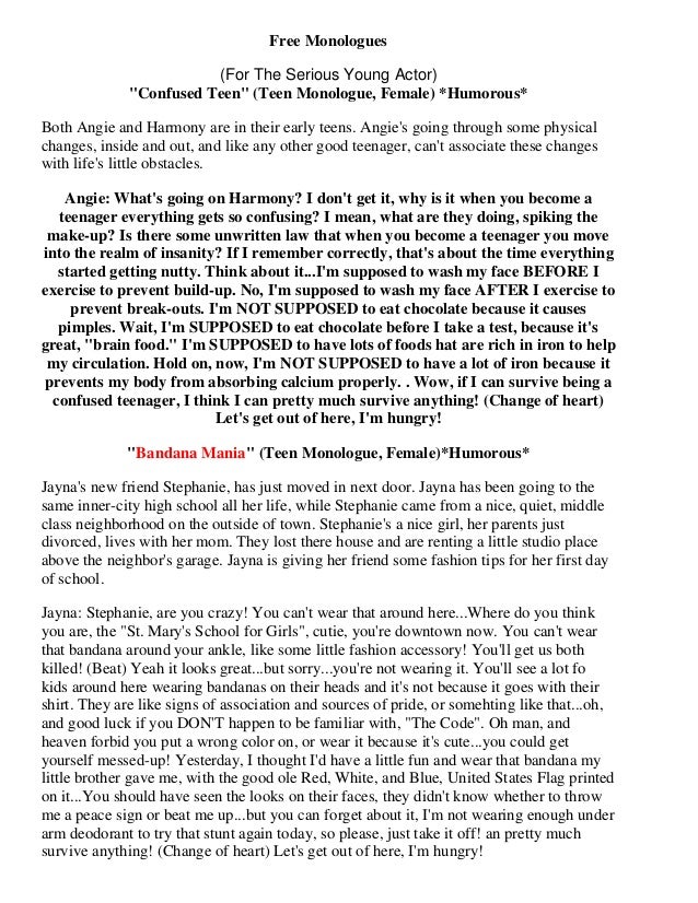 Free Printable Monologues Free Printable Templates Free Printable Monologues Free Printable Templates