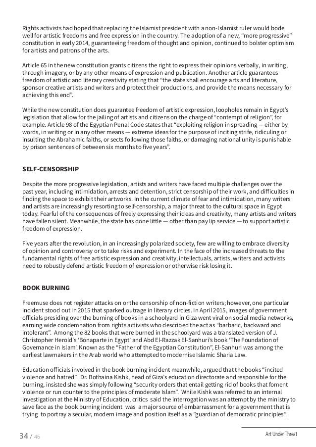 an opinion that government censorship would damage the freedom of expression an opinion that government censorship would damage the freedom of expression