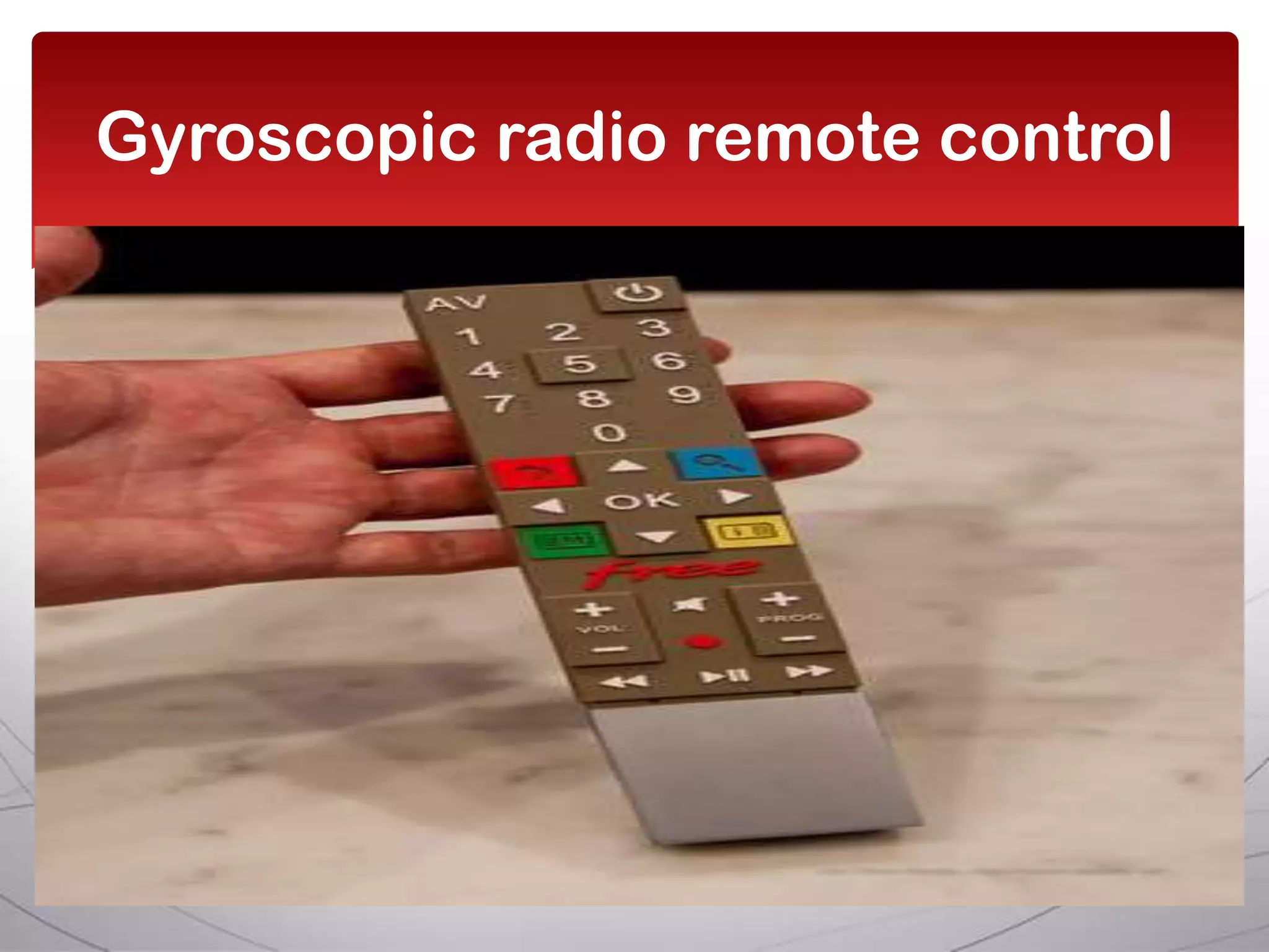 Gyroscopic radio remote control
 