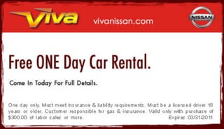 Free one day car rental – viva nissan tx
