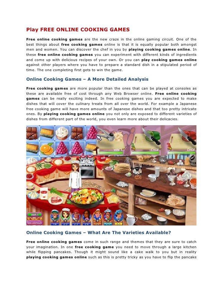 Free download Free Cooking Games To Play programs basicswii