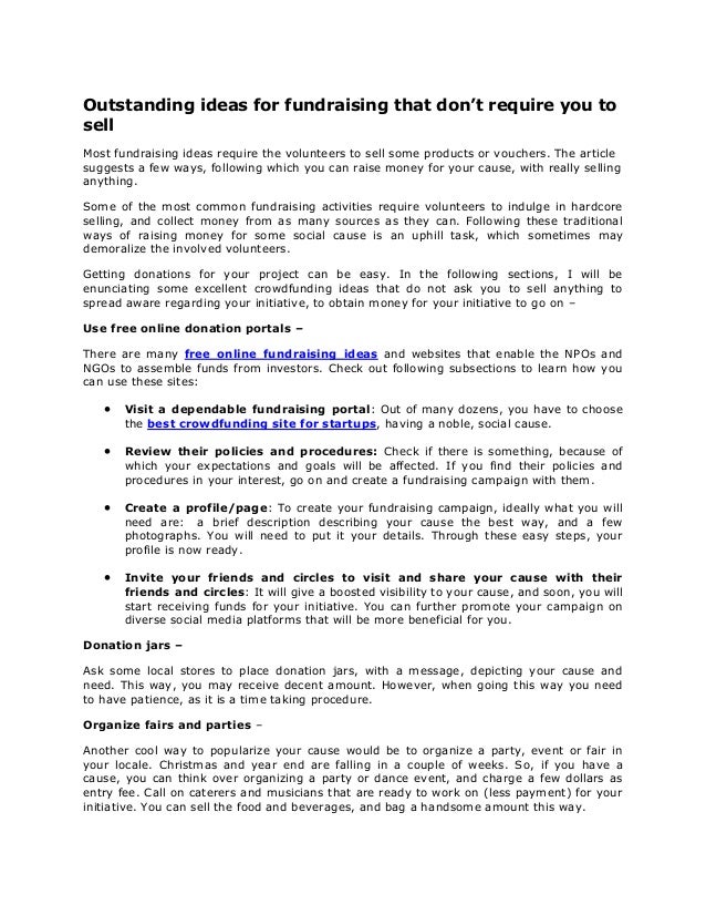 Free Online Fundraising Ideas