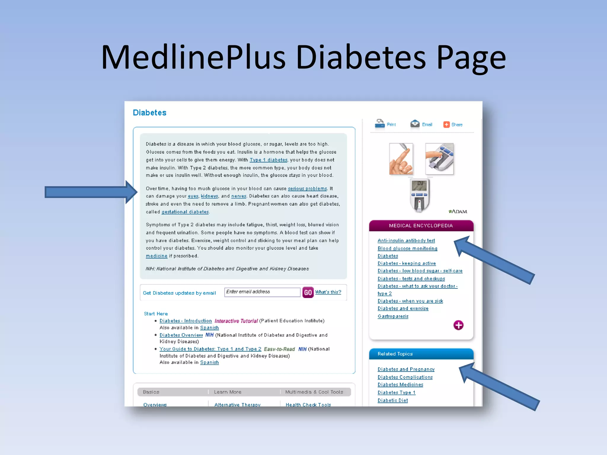 MedlinePlus Diabetes Page
 