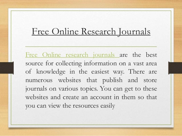 free online journal