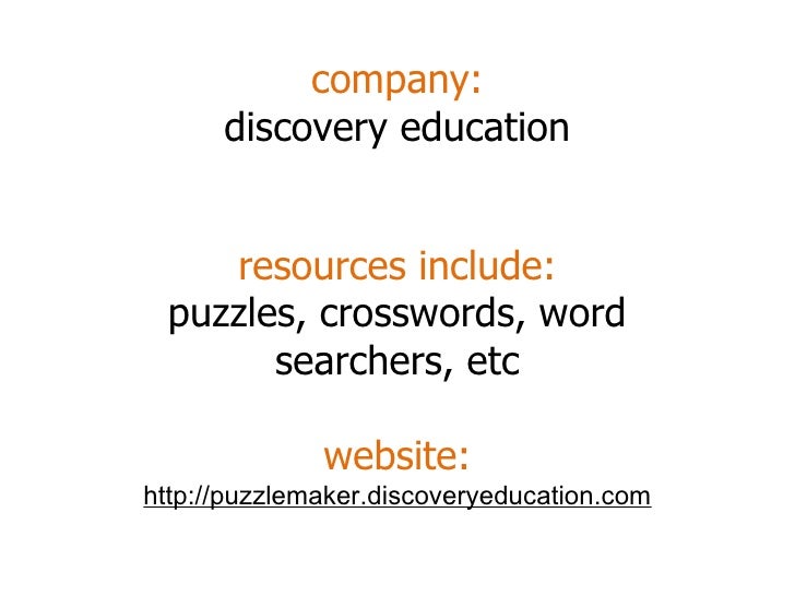 Puzzlemaker discovery education crossword