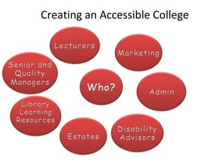 Creating an Accessible College
 