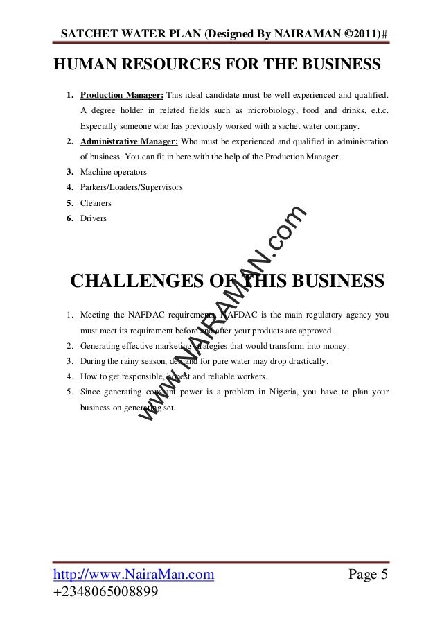 Pure water business proposal pdf picture