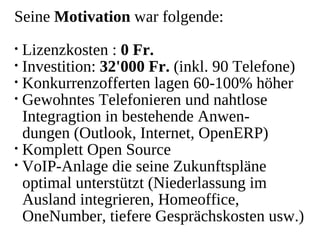 OpenERP und FreePBX-Swiss Integration