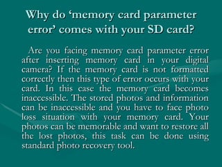 Memory Card Parameter Error | PPT
