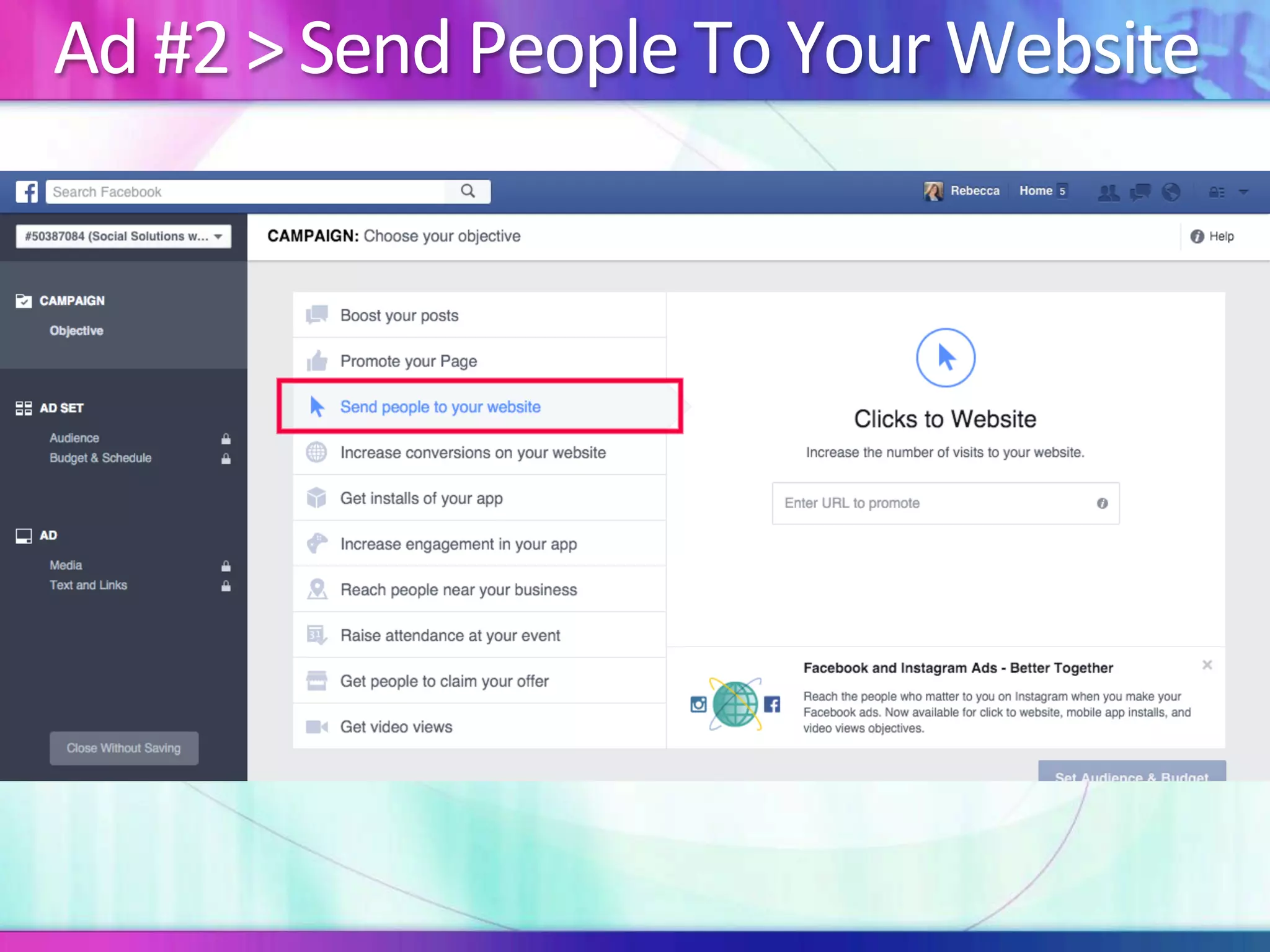 Ad	#2	>	Send	People	To	Your	Website	
 