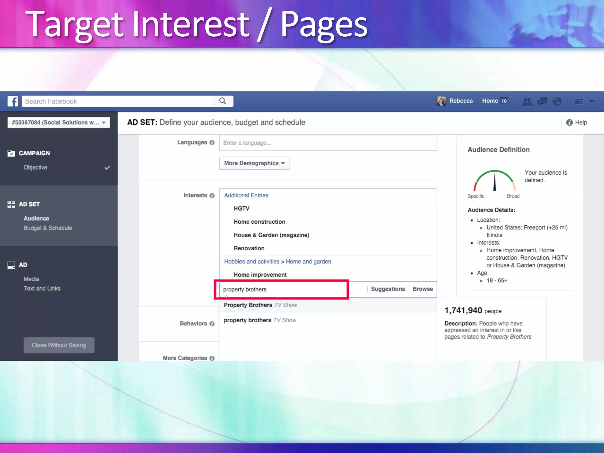 Target	Interest	/	Pages	
 