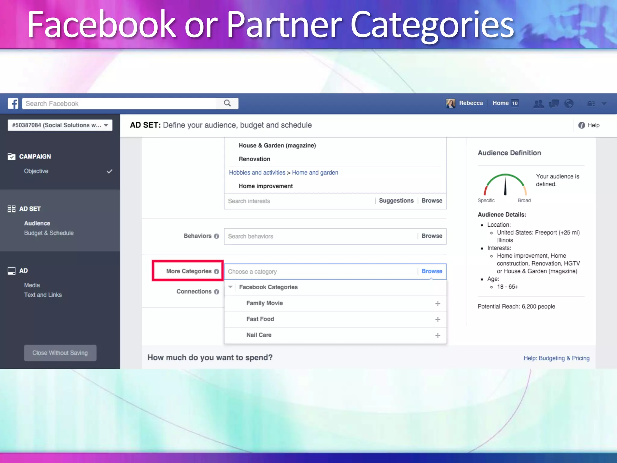Facebook	or	Partner	Categories	
 