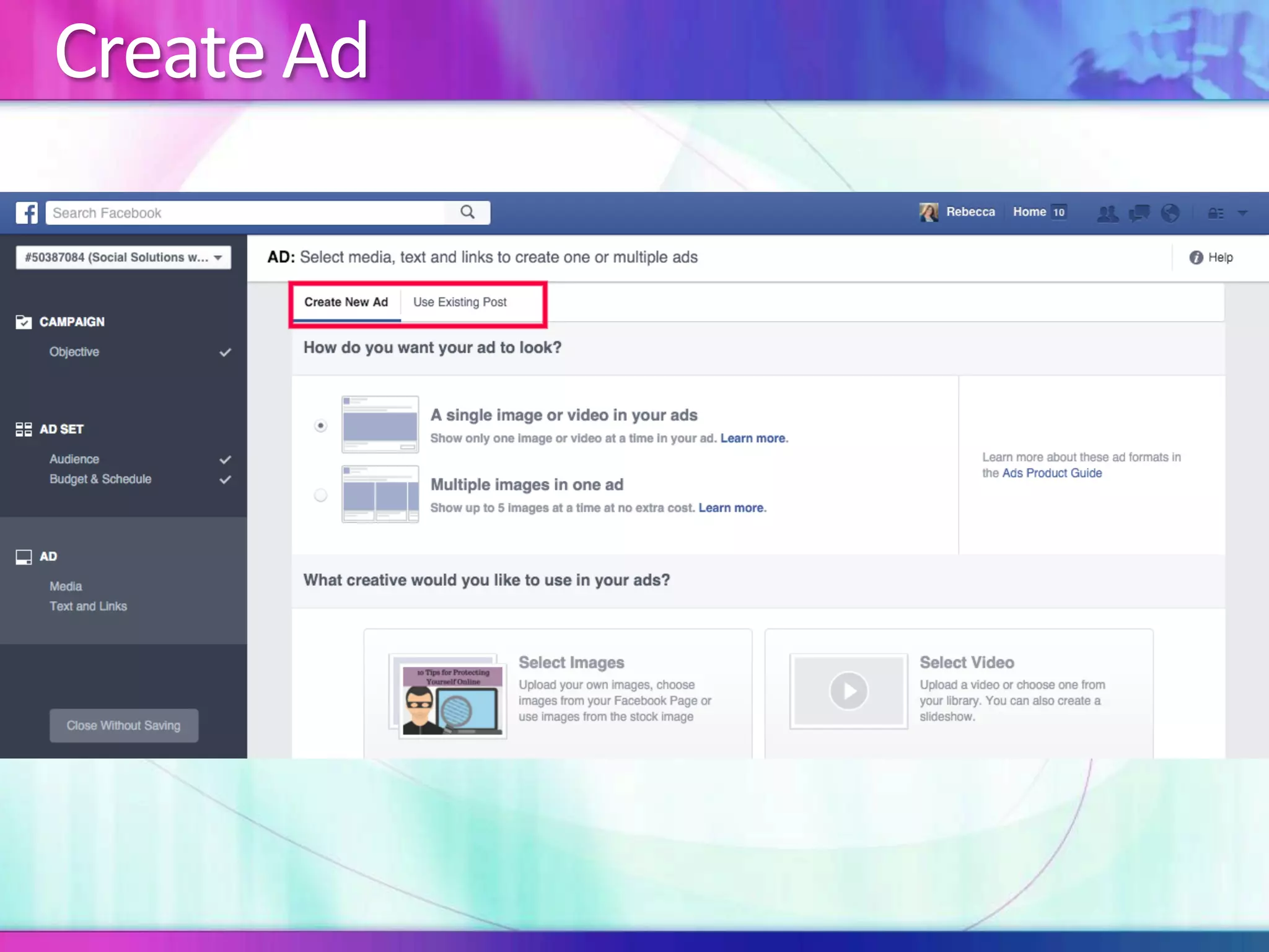Create	Ad	
 