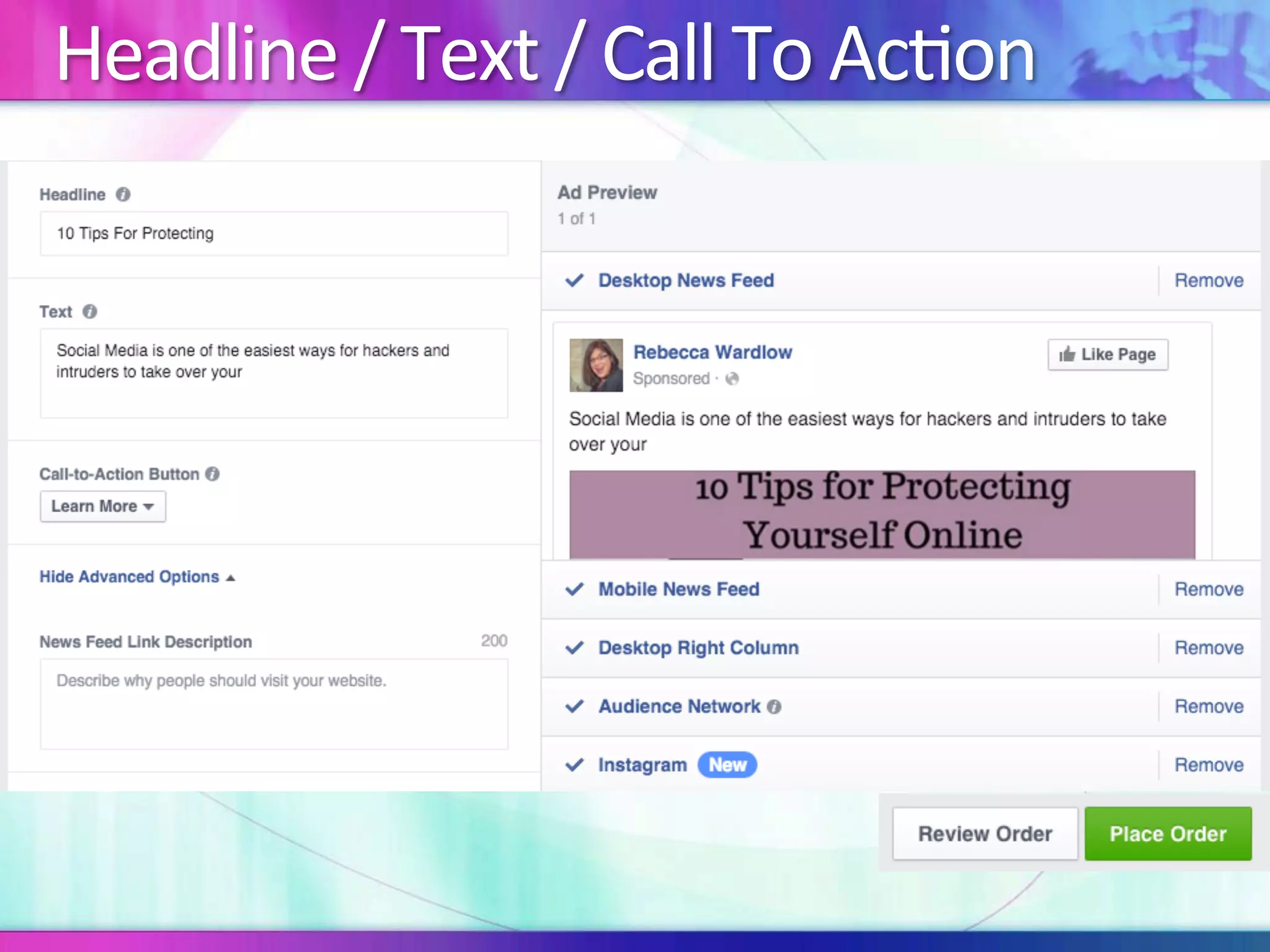 Headline	/	Text	/	Call	To	Ac:on	
 