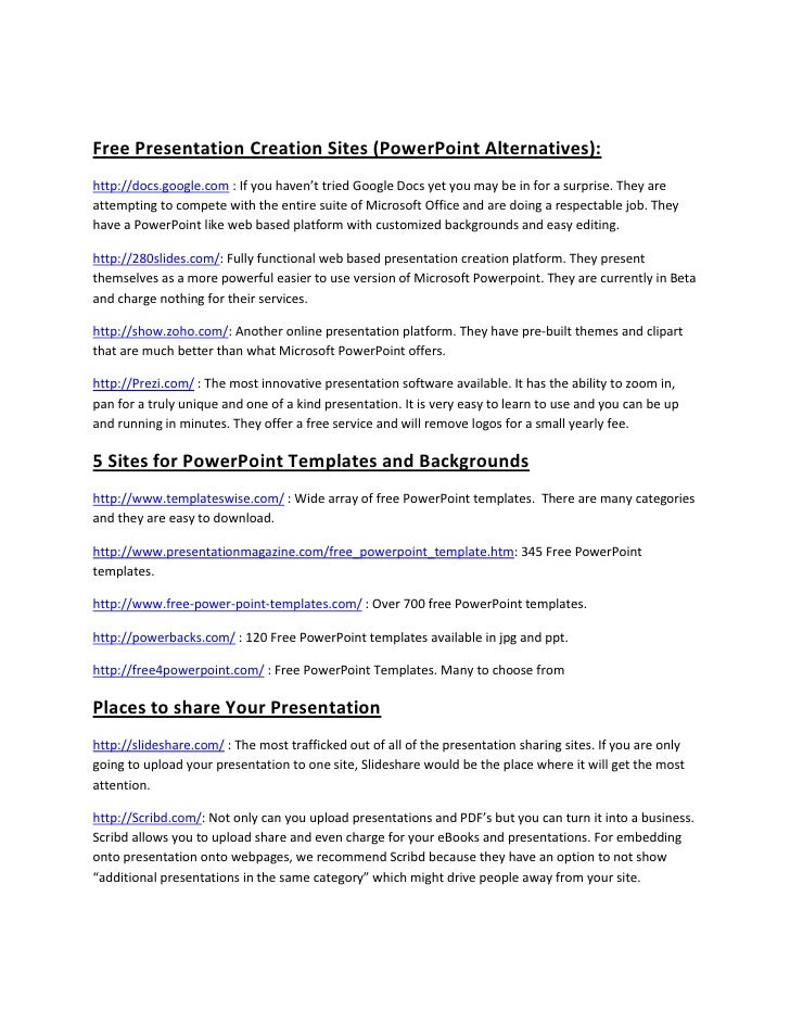 free presentation creation sites