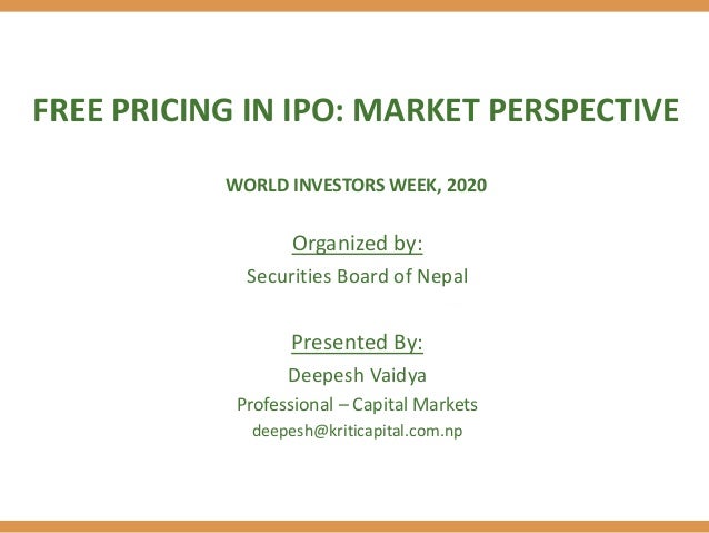 Free Pricing Method In Ipo A Market Perspective