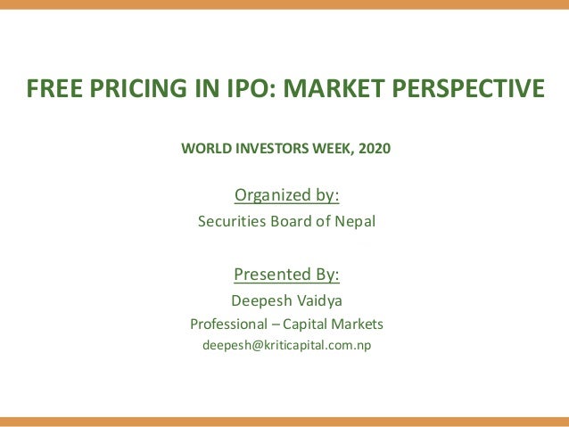 Free Pricing Method In Ipo A Market Perspective