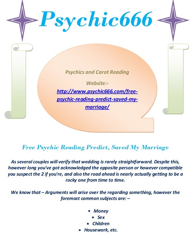 Free psychic reading predict, saved my marriage - 웹