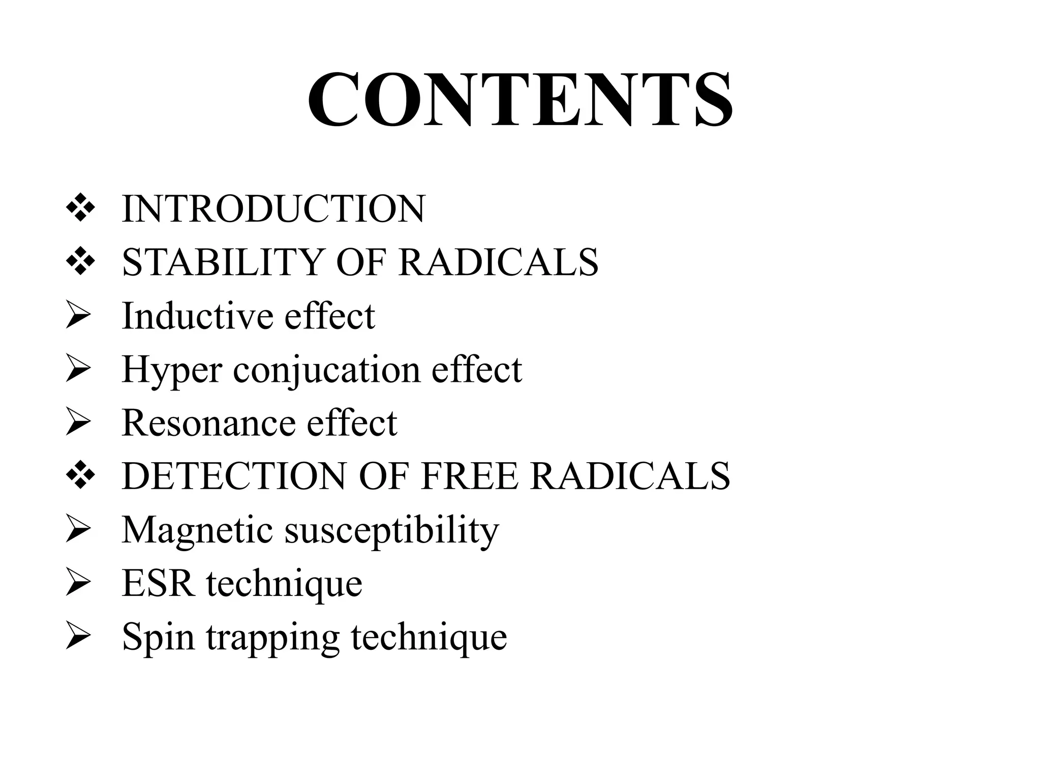 Free Radicals stability and detection.PPT