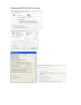 Configuring the WIFI ASN_DATA connection
 