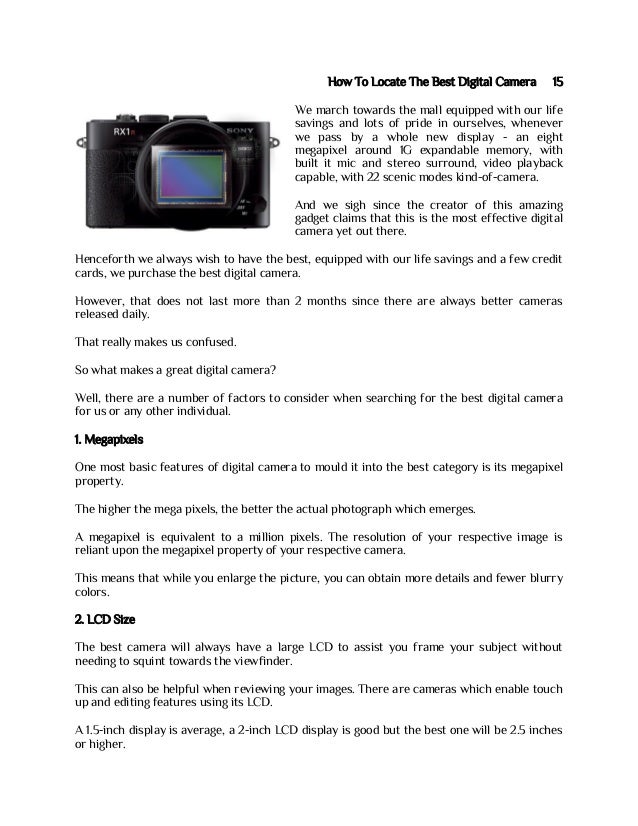 All About Digital Cameras Report And Catalogue