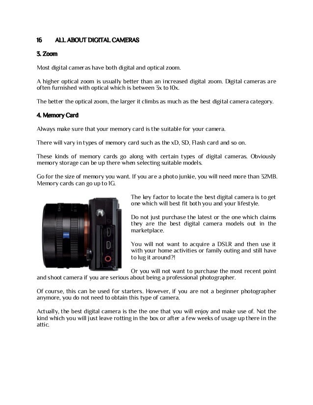 All About Digital Cameras Report And Catalogue