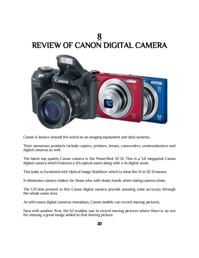 All About Digital Cameras Report And Catalogue