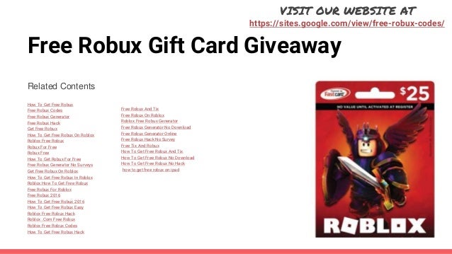 How To Get Free Robux Codes Gift Card