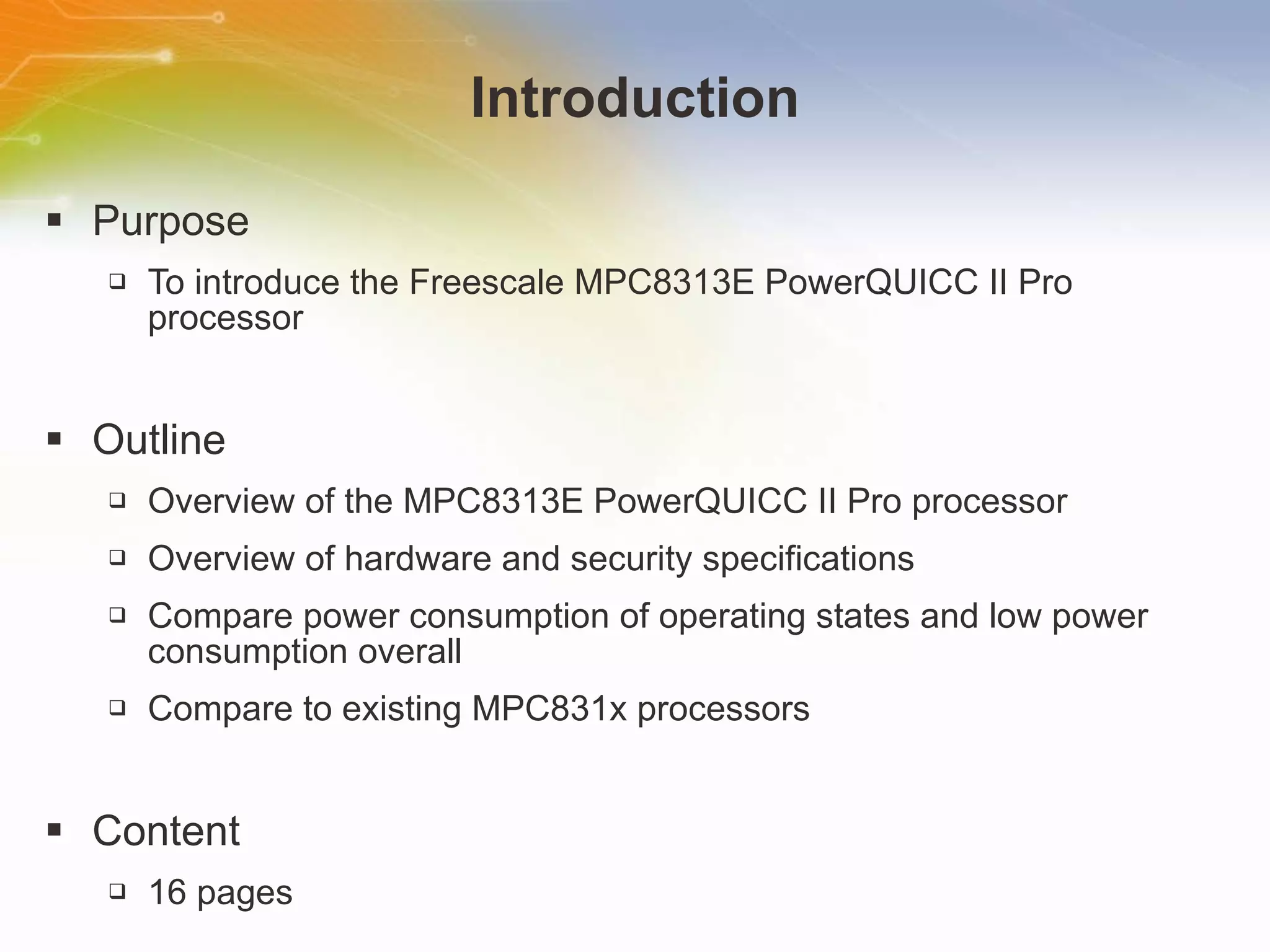 MPC8313E PowerQUICC II Pro Processor | PPT