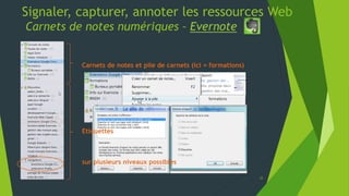 La veille automatisée avec les flux RSS
Services en ligne
33
 Lien vers la carte publique :
https://www.mindomo.com/fr/mindmap/a093044f72884fce9d6315d6cbfff3ac
 