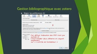 Zotero face à la concurrence …
60
Frédérique Cohen-Adad –
Panorama des logiciels de gestion des références bibliographiques
2013, page 26
Disponible en ligne à l’adresse suivante :
http://fr.slideshare.net/URFISTParis/panorama-des-logiciels-de-gestion-de-rfrences-
bibliographiques
 