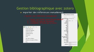 Zotero face à la concurrence …
62
Frédérique Cohen-Adad –
Panorama des logiciels de gestion des références bibliographiques
2013, page 30
Disponible en ligne à l’adresse suivante :
http://fr.slideshare.net/URFISTParis/panorama-des-logiciels-de-gestion-de-rfrences-
bibliographiques
 