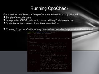 Free / Open Source C++ Static Analysis Tools | PPTX